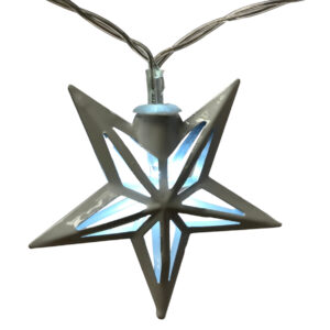 Hanging Star Lights x 10 - 150cmL / Cool White -1