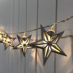 Hanging Star Lights x 10 -150cm / Warm White -1