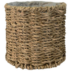 Round Seagrass Planter Basket - 16cmDiam x 15cmH / Natural