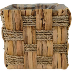 Large Square Seagrass/WH Basket - 16cm x 16cm x 15cmH -1