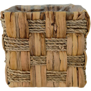 Large Square Seagrass/WH Basket - 16cm x 16cm x 15cmH -1