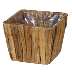 Square V Water Hyacinth Basket - Top: 18cm x 18cm x 14cmH -1