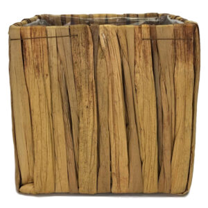 Lg Square W/Hyacinth Basket w/Plastic Liner - 16cm x 16cm x 15cmH / Natural -1