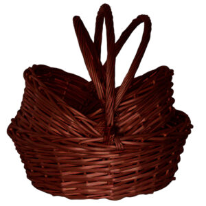 S/3 Oval Willow Basket - Lg: 44cmL x 35cmW x 13cmH / Brown -1