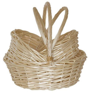 S/3 Oval Willow Basket - Lg: 44cmL x 35cmW x 13cmH / Natural -1