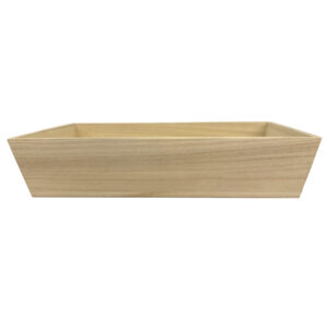 V Rectangle Wooden Tray - 38cmL x 28cmW x 8cmH / Natural -1