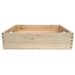 Rectangle Wooden Tray - 41cmL x 31cmW x 10cmH / Natural