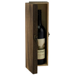 Wooden Wine Box / Single - 36cmL x 10cmW x 10cmH / Brown Wash -1