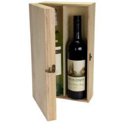 2 Bottle Wooden Wine Box - 35cmL x 20cmW x 10cmH / Natural -1