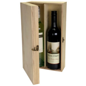 2 Bottle Wooden Wine Box - 35cmL x 20cmW x 10cmH / Natural -1