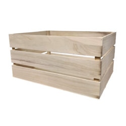 Rectangle Wooden Crate - Small - 43cmL x 30cmW x 21cmH / Natural