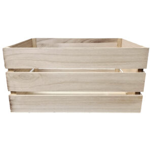 Rectangle Wooden Crate - Medium - 48cmL x 34cmW x 24cmH - Natural -1