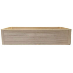 Square Wood Tray w/Rounded Corners - 24cm x 24cm x 7cm H / Natural -1