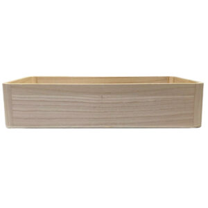 Square Wood Tray w/Rounded Corners - 24cm x 24cm x 7cm H / Natural -1