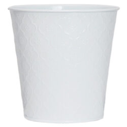Round Metal Moroccan Bucket - 15cmH / White -1