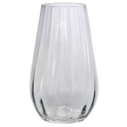 Oval Shaped Glass Vase 25cm clear glass by Floral Craft