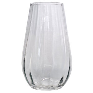 Oval Shaped Glass Vase 25cm clear glass by Floral Craft