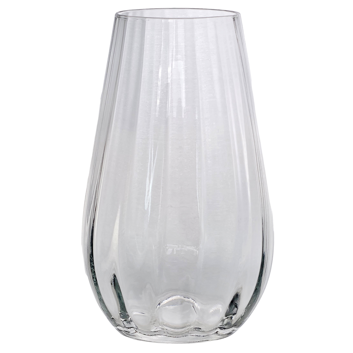 Oval Shaped Glass Vase 25cm clear glass by Floral Craft