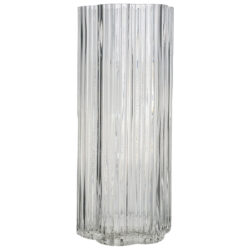 Flower Shaped Vase 25cm ribbed glass by Floral Craft