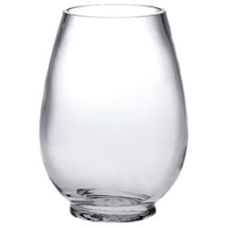 Glass Oval Footed Vase / 18.5cmH -1