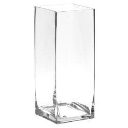 Tall Square Vase - 10cm x 10cm x 25cmH / Clear -1