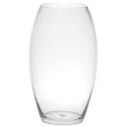 Oval Glass Vase - Top 12.5cmD x 30cmH