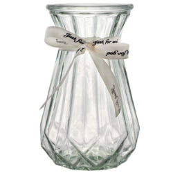 Regal Glass Vase with Ribbon Trim / 15cmH -1
