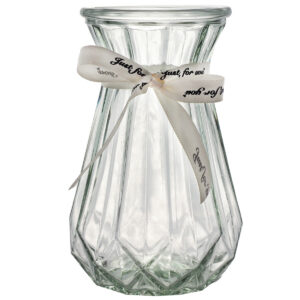 Regal Glass Vase with Ribbon Trim / 15cmH -1