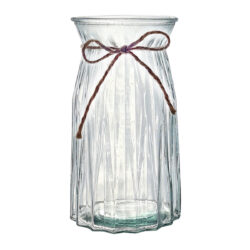 005-793 Medium Noble Glass Vase with Jute String Trim / 20cmH