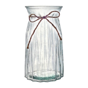 005-793 Medium Noble Glass Vase with Jute String Trim / 20cmH