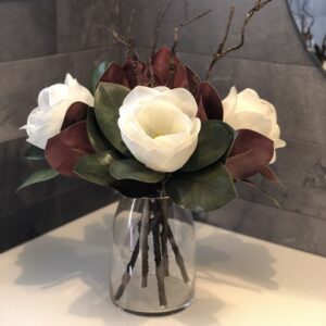 Squat Curved Top Cylinder Glass Vase / 19.5cm High -1