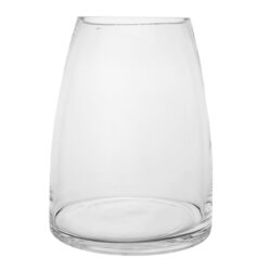 005-899 Squat Curved Top Cylinder Glass Vase / 19.5cm High