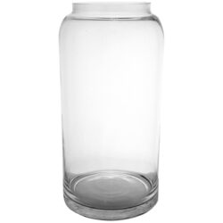 005-903 Large Rimmed Cylinder Glass Vase / 30cmH
