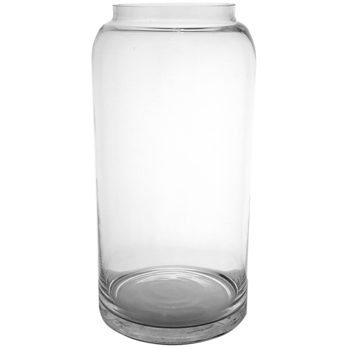 005-903 Large Rimmed Cylinder Glass Vase / 30cmH