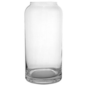 005-904 Medium Rimmed Cylinder Glass Vase / 25cmH