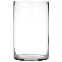 Small Cylinder Glass Vase / 10cmD x 15cmH -1