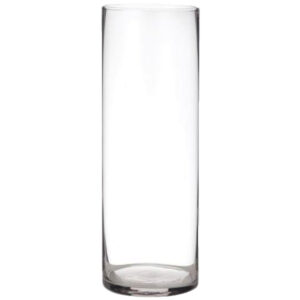 Large Cylinder Glass Vase / 12cmD x 35cmH -1