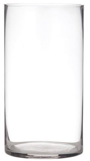 Large Cylinder Glass Vase / 15cmD x 30cmH -1