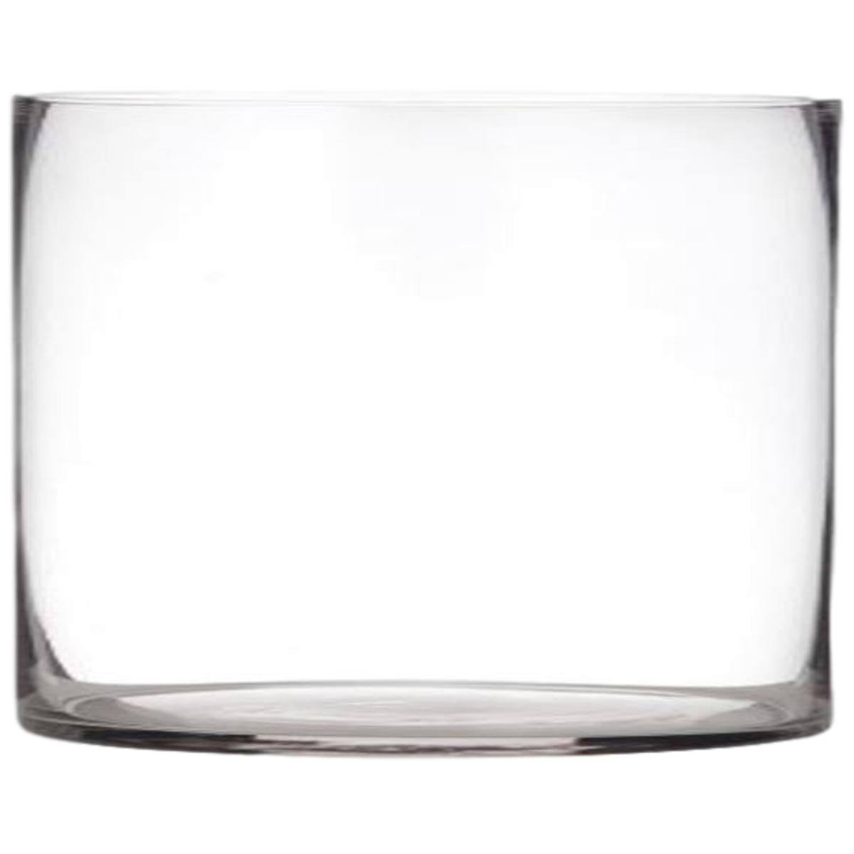 Squat Cylinder Glass Vase / 16.5cmD x 12.5cmH -1