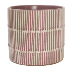 Sm Linea Ceramic Vase - 11.5cmD x 10cmH / Dark Lavender -1