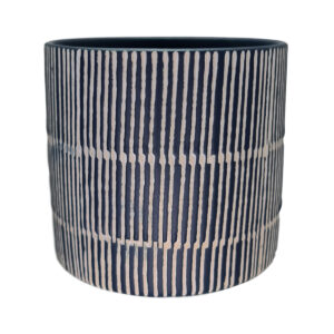 Sm Linea Ceramic Vase - 11.5cmD x 10cmH / Navy -1