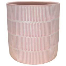 Lg Linea Ceramic Vase - 15.5cmDiam x 15.5cmH / Light Pink -1