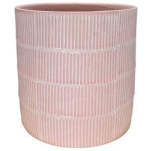 Lg Linea Ceramic Vase - 15.5cmDiam x 15.5cmH / Light Pink -1