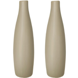 Florence Skittle Ceramic Bud Vase (Set/2) - 2.5cmD x 25cmH / Taupe -1