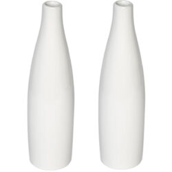 Florence Skittle Ceramic Bud Vase (Set/2) - 2.5cmD x 25cmH / White -1