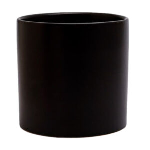 Verona Cylinder Ceramic Vase 13.5cmD x 13.5cmH / Satin Matte Black -1