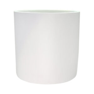 Verona Cylinder Ceramic Vase - 13.5cmD x 13.5cmH / Satin Matte White -1