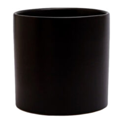 Verona Cylinder Ceramic Vase - 15.5cmD x 15.5cmH / Satin Matte Black -1