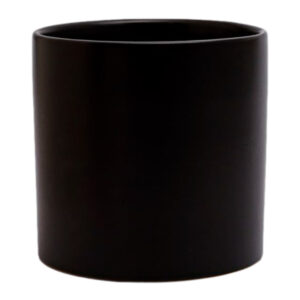 Verona Cylinder Ceramic Vase - 15.5cmD x 15.5cmH / Satin Matte Black -1