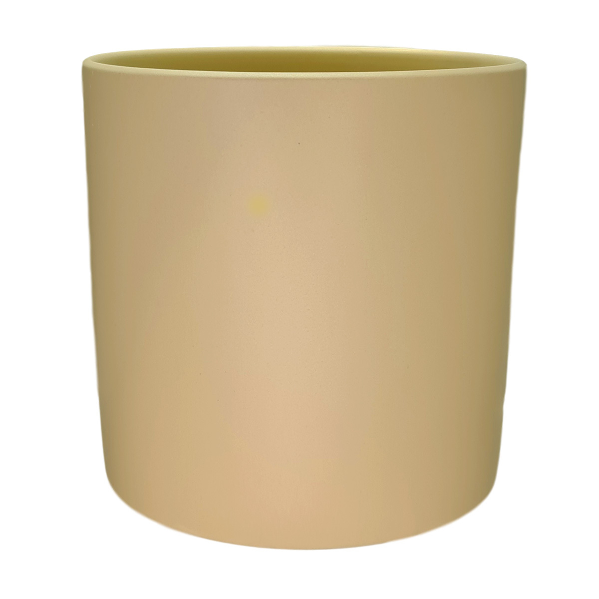 Lg Verona Cylinder Ceramic Vase - 15.5cmD x 15.5cmH / Satin Matte Nude -1